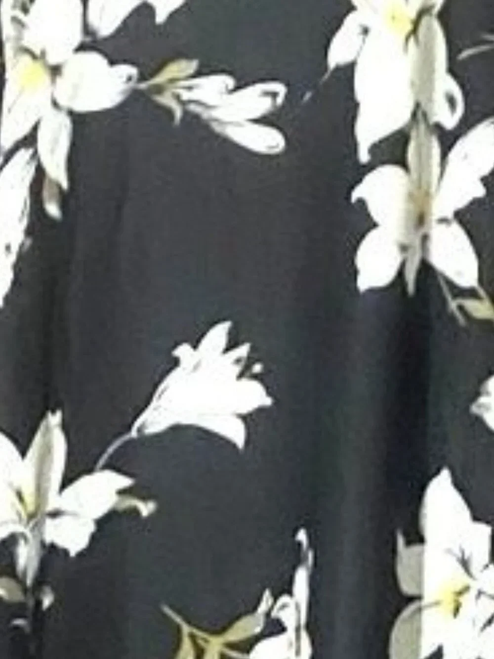 Floral Black and White Dress,Large, LARGE, 15D-111D051